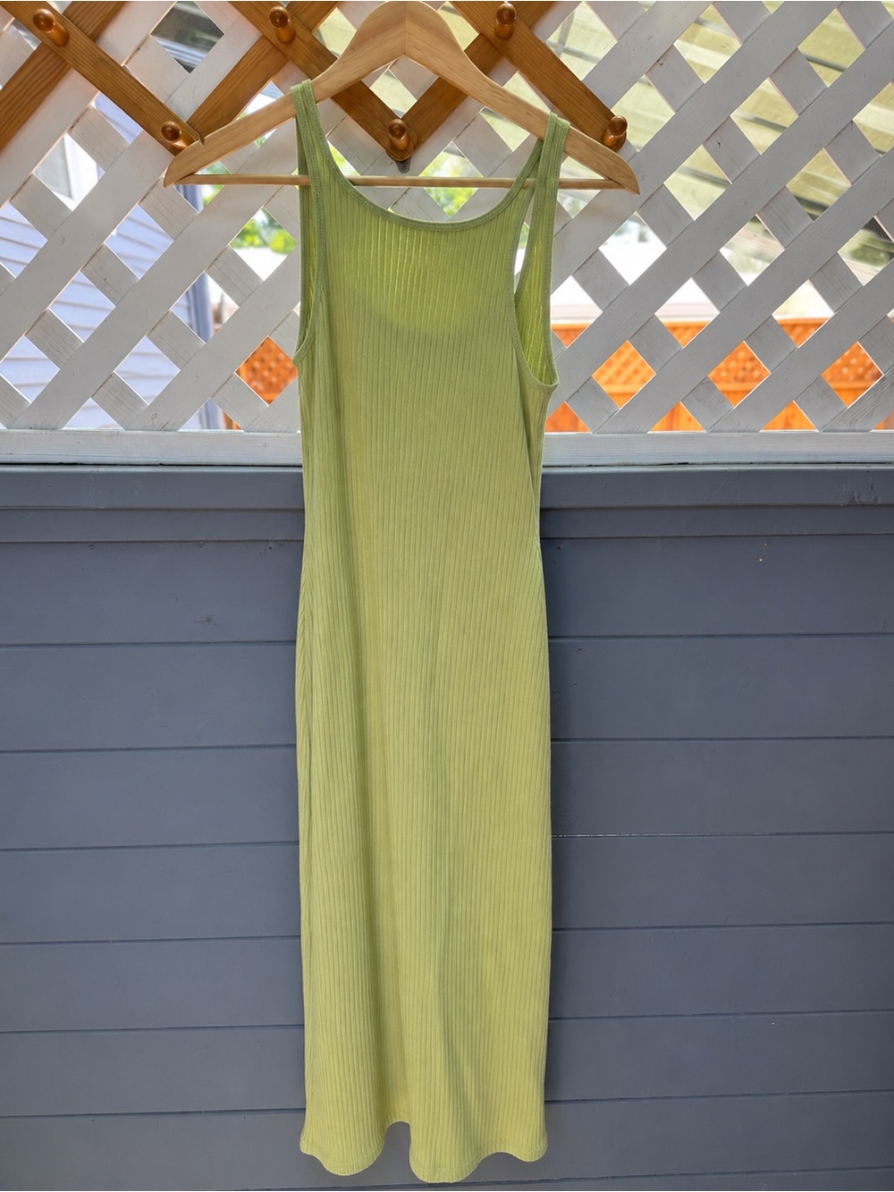 Reformation Ribbed Maxi Dress in Light Green